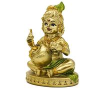 Hindu God Baby Krishna Statue - Indian Small Krishna Idol Figurine Home Office Mandir Temple Pooja Item India Murti Buddha Religious Gifts Lord Krishna Sculpture