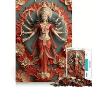 Hindu God Durga Jigsaw Puzzles for Adults1000 Piece Logic Skill Precise Connection Family Bond Home Decor (50x75cm)
