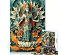 Hindu God Kali 1000 Piece Puzzle For Adults Creative Play Snug Joint Real Challenge Night Activity (38x26cm)