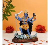 Hindu God Kali Ma Statue - India Goddess Kali Bhavatarini Destroyer Statue Decorative Hindu Goddess of Time and Death Figurine Murti Diwali Pooja Gifts Home Office Temple Mandir Altar Puja Item