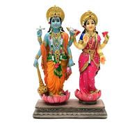 Hindu God Lakshmi Narayan Statue - 8.8” H Laxmi Narayan Sculpture Indian Diwali Pooja Item Murti Gifts for Indian Couple Friends Family Diwali Gifts Home Office Mandir Temple Puja Decor
