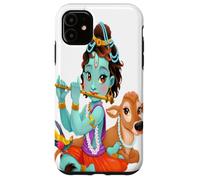 Hindu god Lord Shri Krishna with a Cow and a Bird Case for iPhone 11