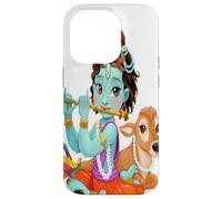 Hindu god Lord Shri Krishna with a Cow and a Bird Case for iPhone 14 Pro