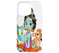 Hindu god Lord Shri Krishna with a Cow and a Bird Case for iPhone 15 Pro Max