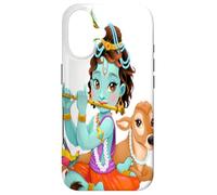 Hindu god Lord Shri Krishna with a Cow and a Bird Case for iPhone 17