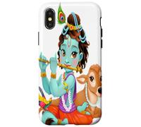 Hindu god Lord Shri Krishna with a Cow and a Bird Case for iPhone X/XS