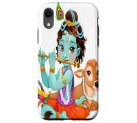 Hindu god Lord Shri Krishna with a Cow and a Bird Case for iPhone XR