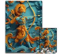 Hindu God Rama Jigsaw Puzzles 1000 Pieces for Adults Paper Jigsaw Puzzles Perfect for Family Fun Party Games Birthday Party Favors 1000 PCS(38x26cm)