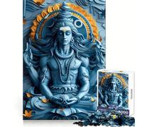 Hindu God Shiva Jigsaw Puzzles for Adults 1000 Pieces Strong Logic Clear Color Fun Challenge Festive Gift (50x75cm)