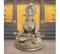 Hindu Goddess Annapurna fine Detailing Brass Statue, Annapoorna Annapurneshwari Goddess of Food Anapurna Devi Murti Idol (2.5 inch)