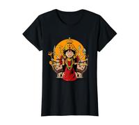 Hindu Goddess Durga Diwali Hinduism Indian Hindu Mythology Value Graphic T-Shirt, Women, Black, XL