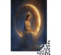 Hindu Goddess Jigsaw Puzzles for Adults And Kids. 1000 Pieces Crescent Throne Whimsical Challenge Toy Educational Game Home Decor 38x26cm/1000pcs