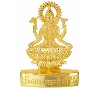 Hindu Indian GODS Lord Ganesh Laxmi Durga Saraswati Ram Hanuman Wealth Luck Pooja Metal Festival Occasion Happiness Mandir Temple Prosperity Success Postive Energy (Laxmi Mata), Gold, 11.3 cm