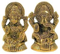Hindu Lord Laxmi Ganesha Metal Idol Statue for Diwali Pujan Item, Gift & Home Decor, Pooja Room, Mandir, Diwali Pooja Metal Item for Decoration in Deepawali, Laxmi Pujan Item