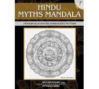 Hindu Mythos Mandala: Modern Blackwork Embroidery Pattern