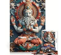 Hinduism Brahma God Jigsaw Puzzles for Adults 1000 Pieces Logic Skill Decompress Family Bond Great Gift (50x75cm)