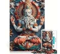 Hinduism Brahma God Jigsaw Puzzles for Adults1000 Piece Logic Build Stress Less Fun Challenge (38x26cm)