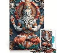 Hinduism Brahma God Jigsaw Puzzles for Adults1000 Pieces Reason Skill Fine Detail Happy Challenge Art Display (38x52cm)