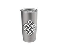 Hinduism Buddhism Tibetan Endless Eternal Knot Stainless Steel Insulated Tumbler