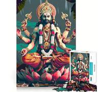 Hinduism God Brahma 1000 Piece Puzzle For Adults Creative Play Snug Joint Real Challenge Night Activity (50x75cm)