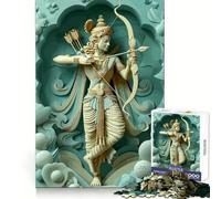 Hinduism God Rama Jigsaw Puzzle 1000 Piece for Teenagers Unwind Game Smooth Joint Playful Challenge Fine Art (50x75cm)