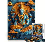 Hinduism God Shiva Jigsaw Puzzle 1000 Piece Calm Game Serene Game Joyful Challenge (38x52cm)