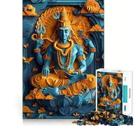 Hinduism God Shiva Jigsaw Puzzles for Adults 1000 Pieces Recall Enhancer Creative Play Pattern Build Birthday Gift (38x26cm)