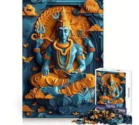 Hinduism God Shiva Jigsaw Puzzles for Adults 1000 Pieces Recall Enhancer Creative Play Pattern Build Birthday Gift (38x26cm)