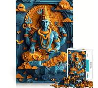 Hinduism God Shiva Jigsaw Puzzles for Adults 1000 Pieces Sharp Mind Bright Color Family Activity Wall Art (50x75cm)