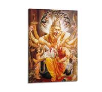 Hinduism God Work Poster《Religious Narasimha Purana》 Painting On Canvas Wall Art Scroll Picture Print Living Room Walls Decor Homes 16x24inch(40x60cm)