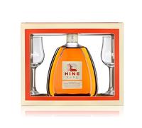Hine Rare French Cognac & 2 x Tasting Glasses, Smooth & Elegant Fine Champagne Cognac, Best Enjoyed Neat, Rare Hine Cognac, Grande & Fine Region Grapes, Fruity & Floral Brandy, 70cl, 40% ABV