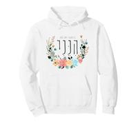Hineni Hebrew Here I Am Isaiah 6:8 Send Me Floral Watercolor Pullover Hoodie