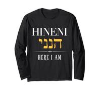 Hineni Here I Am Baruch Hashem in Hebrew Long Sleeve T-Shirt