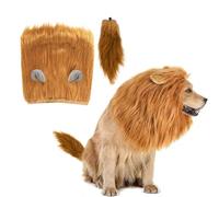HINFHI 1 Pet Wig, 1 Pet Fake Tail, Puppy Pretending To Be A Lion Suit, Funny Dressing Props, Pet Costumes.