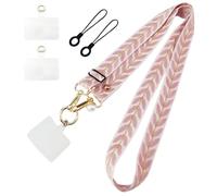 HINFHI 1 Piece Adjustable Lanyard, 3 Piece Gaskets, 2 Piece Mini Lanyards And 1 Piece Round Hanger, Mobile Phone Lanyard, Mobile Phone Accessories.