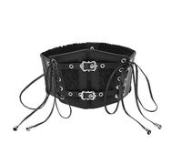 HINFHI 1 Piece Black Retro Belt, Women'S Wide Belt, Elastic Comfortable Belt, Punk Style Accessories.