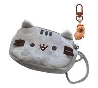 HINFHI 1 Piece Cat Pencil Bag and 1 Piece Bag Pencil, Cute Plush Pencil Bag, Student Stationery, Large Capacity