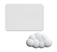 HINFHI 1 Piece Cloud-Shaped Wrist Pad And 1 Piece Rectangular Mouse Pad, Anti-Slip Mouse Pad, Office Supplies, Mouse Accessories.