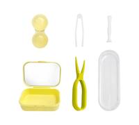HINFHI 1 Piece Contact Lens Tweezers, 1 Piece Contact Lens Box, Insertion Auxiliary Tools, Convenient Travel, Creative Eye Care Tools.