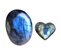 HINFHI 1 Piece Of Oval Crystal Stone And 1 Piece Of Heart Crystal Stone, Home Decoration, Creative Gift, Diy Handicraft Materials.
