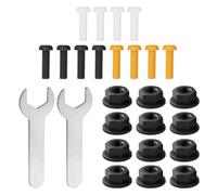 HINFHI 12-Piece Screws, 12-Piece Nuts, 2-Piece Wrench, Small Plastic Screws, Car License Plate Fixation, Simple Open-End Wrench, Hardware Accessories.