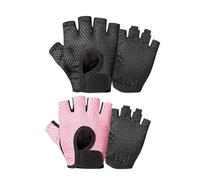 HINFHI 2 Double Weightlifting Half Finger Gloves, Comfortable And Breathable Mesh Cloth, Non-Slip Fitness Gloves, Simple And Fashionable, Creative Hand Protection Accessories.