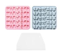 HINFHI 2 Pieces Baby Theme Molds And 1 Piece Mold Scraper, Cute Fun Molds, Baking Tools, Dessert Making Tools.