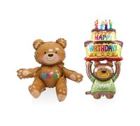 HINFHI 2 Pieces Cartoon Bear Balloons, Birthday Party Balloons, Party Decorations, Creative Cute Balloons.