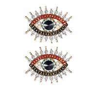 HINFHI 2 Pieces Eye Shape Brooch, Ele Rhinestone Brooch, Women's Jewelry, Clothing Ornaments, Retro Personality Accessories.