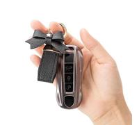 HINFHI 2 Pieces Of Black Bow Keychain, Pu Leather Keychain, Simple And Cute Pendant, Women'S Bag Accessories.