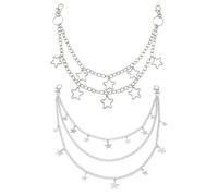 HINFHI 2 Pieces of Five-Pointed Star Pendant Pants Chain, Multi-Layer Metal Chain, Simple and Fashionable, Personalized and Trendy, Universal for Men and Women, Punk Accessories.