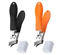 HINFHI 2 Pieces Of Pointed Nail Clippers And 2 Pieces Of Protective Cover, Sharp Nail Clippers, Nail Trimming Tools, Nail Care Supplies.