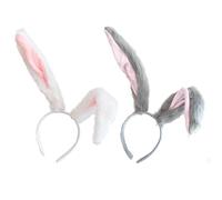 HINFHI 2 Pieces Of Rabbit Ear Headband, Cute Plush Headband, Photo Props, Costume Accessories.