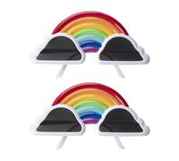 HINFHI 2 Pieces Of Rainbow Glasses, Beach Party Sunglasses, Funny Glasses, Photo Props, Performance Costume Decoration Props.